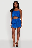Womens Plisse Cropped Cami,