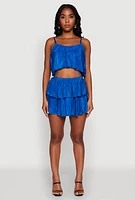 Womens Plisse Cropped Cami,