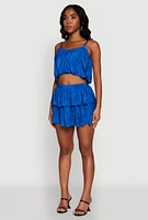 Womens Plisse Cropped Cami,
