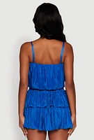 Womens Plisse Cropped Cami,