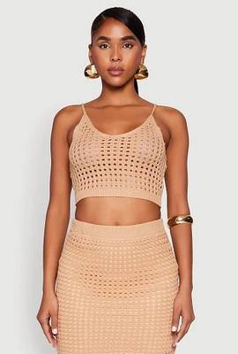 Womens Crochet Cropped Cami,