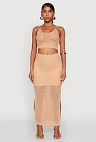 Womens Crochet Cropped Cami,