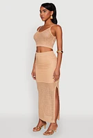 Womens Crochet Cropped Cami,