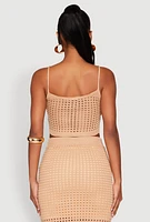 Womens Crochet Cropped Cami,