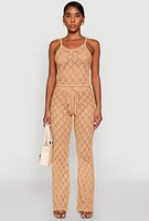 Womens Crochet Diamond Knit Cami,