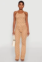 Womens Crochet Diamond Knit Cami,
