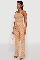 Womens Crochet Diamond Knit Cami,