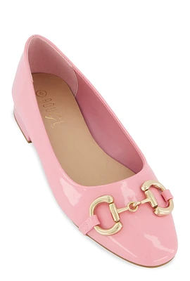 Womens Horsebit Buckle Ballet Flats,