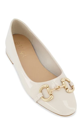 Womens Horsebit Buckle Ballet Flats,