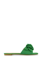 Womens Rose Band Square Toe Slide Sandals, Green, Size 6