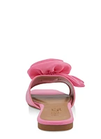 Womens Rose Band Square Toe Slide Sandals, Pink, Size 12