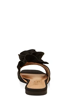 Womens Rose Band Square Toe Slide Sandals,