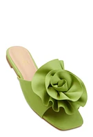 Womens Rose Band Square Toe Slide Sandals, 6