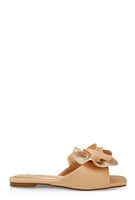 Womens Rhinestone Rose Band Slide Sandals,