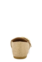 Womens Metallic Buckle Pointed Toe Flats,