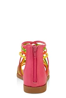 Womens Strappy Gladiator Sandals, Multi,