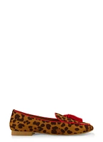 Womens Patterned Tassel Loafers,