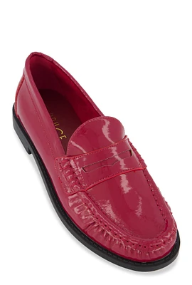 Womens Penny Loafers, Red, Size 6.5