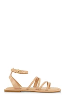 Womens Asymmetrical Strappy Flat Sandals,
