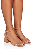 Womens Open Toe Ankle Strap Block Heel Sandals,