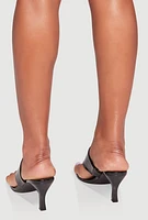 Womens Spool Heel Thong Slide Sandals,