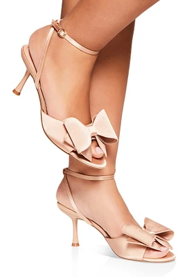 Womens Bow Mid Heel Sandals,