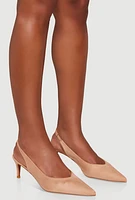 Womens Slingback Pointed Toe Mid Heels,