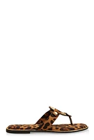 Womens Metallic Geometric Pendant Thong Slide Sandals,