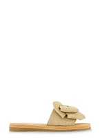 Womens Bow Band Espadrille Slide Sandals,