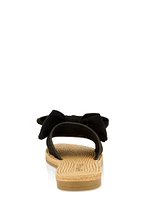 Womens Bow Band Espadrille Slide Sandals,