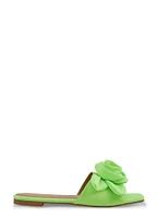 Womens Rose Band Slide Sandals, Green, Size 6