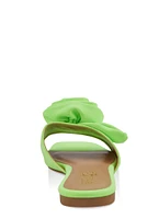 Womens Rose Band Slide Sandals, Green, Size 6