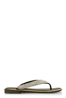 Womens Rhinestone Thong Slide Sandals,