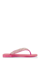 Womens Rhinestone Thong Slide Sandals, Pink, Size 8