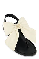 Womens Heart Charm Bow Corded Thong Sandals, Multi, Size 10