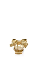 Womens Heart Charm Bow Corded Thong Sandals,