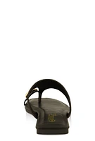 Womens Metallic Toe Loop Detail Thong Slide Sandals,