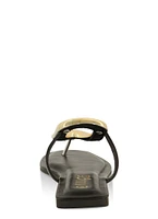 Womens Metallic Pendant Thong Slide Sandals, 10