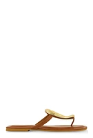 Womens Metallic Pendant Thong Slide Sandals,