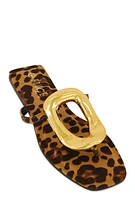 Womens Metallic Pendant Thong Slide Sandals,