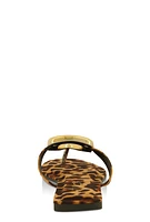 Womens Metallic Pendant Thong Slide Sandals,