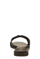 Womens Mesh Insert Cut Out Band Slide Sandals,