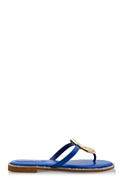 Womens Rhinestone Cut Out Pendant Thong Sandals,