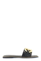 Womens Oversized Chain Detail Band Slide Sandals,