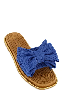 Womens Bow Espadrille Slide Sandals,