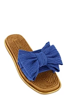 Womens Bow Espadrille Slide Sandals,