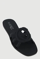 Womens Cut Out Band Jelly Slide Sandals,