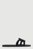 Womens Cut Out Band Jelly Slide Sandals,