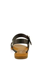 Womens Single Band Buckle Ankle Strap Sandals, Black,