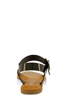 Womens Single Band Buckle Ankle Strap Sandals, Black,